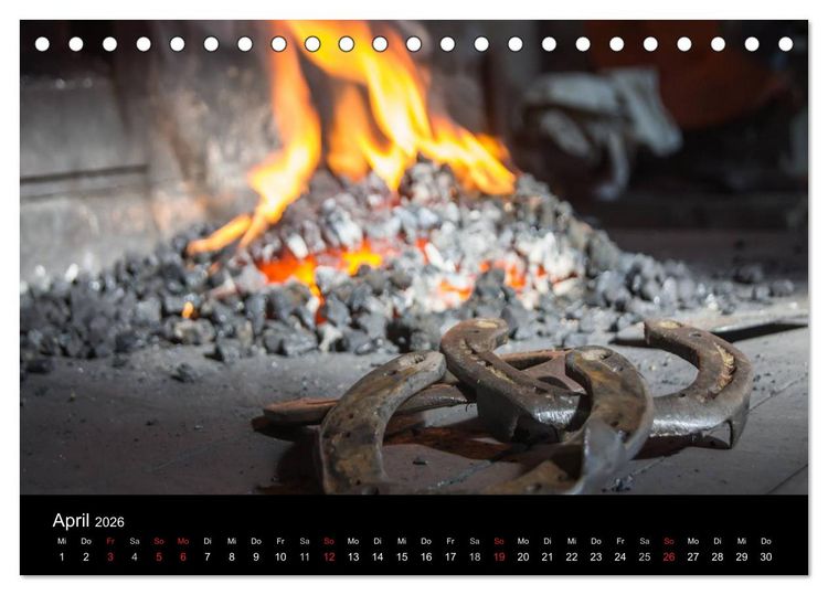 Produktbild: Hufschmiede - Impressionen eines alten Handwerks (Tischkalender 2026 DIN A5 quer), CALVENDO Monatskalender