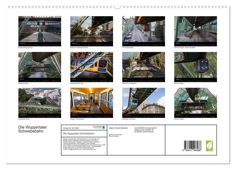 Produktbild: Die Wuppertaler Schwebebahn (hochwertiger Premium Wandkalender 2026 DIN A2 quer), Kunstdruck in Hochglanz