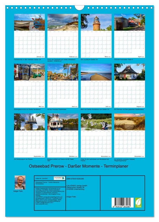 Produktbild: Ostseebad Prerow - Dar&szlig;er Momente - Terminplaner (Wandkalender 2026 DIN A3 hoch), CALVENDO Monatskalender