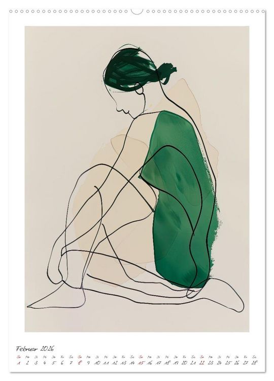 Produktbild: Kontur PUR - Feminine Formen (hochwertiger Premium Wandkalender 2026 DIN A2 hoch), Kunstdruck in Hochglanz