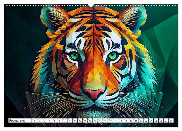 Produktbild: Low Poly Wildlife (Wandkalender 2026 DIN A2 quer), CALVENDO Monatskalender