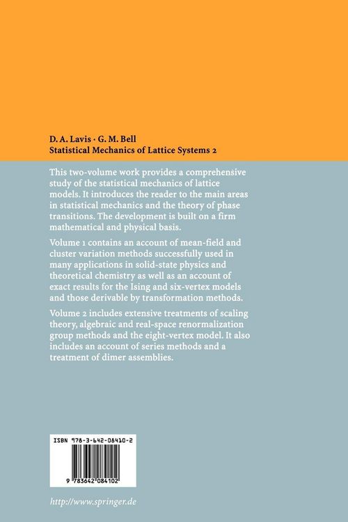Produktbild: Statistical Mechanics of Lattice Systems