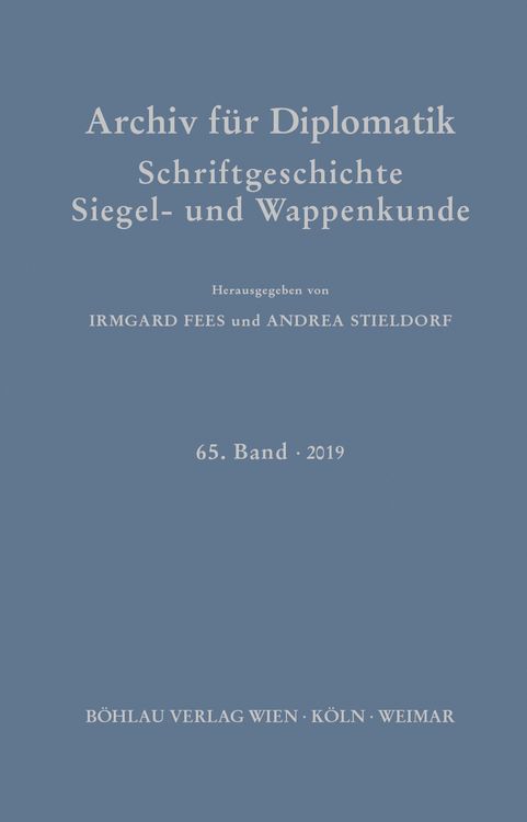 Produktbild: Archiv f&uuml;r Diplomatik, Schriftgeschichte, Siegel- und Wappenkunde