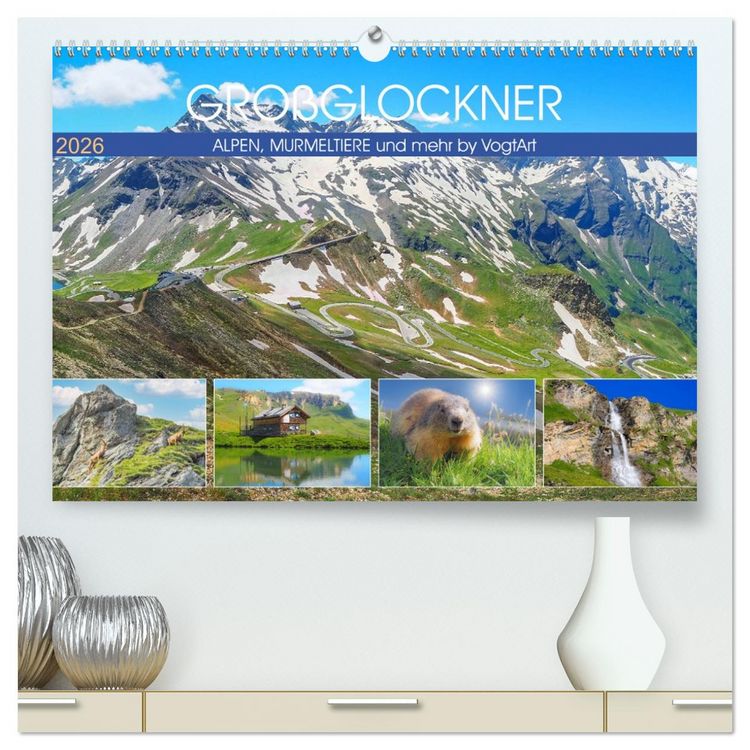 Produktbild: Gro&szlig;glockner, Alpen, Murmeltiere & mehr by VogtArt (hochwertiger Premium Wandkalender 2026 DIN A2 quer), Kunstdruck in Hochglanz