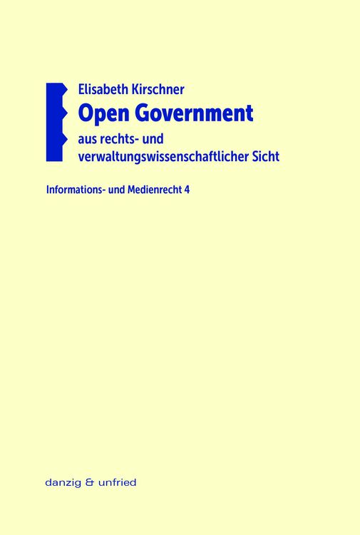 Produktbild: Open Government aus rechts- und verwaltungswissenschaftlicher Sicht