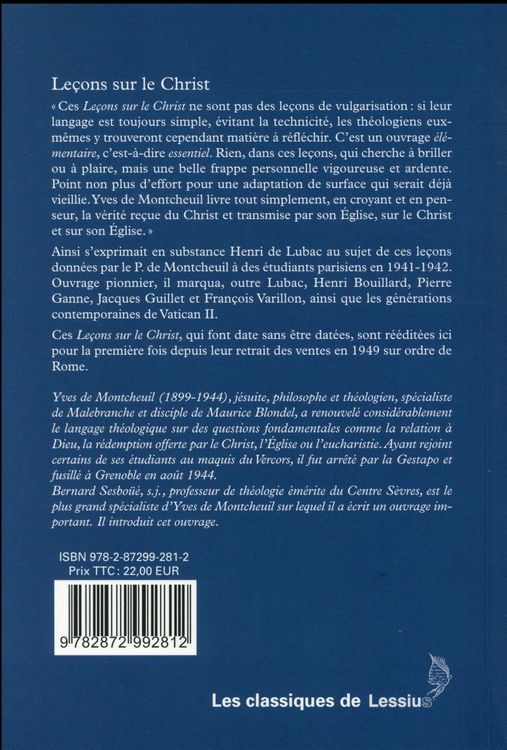 Produktbild: Lecon sur le christ