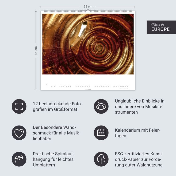 Produktbild: Architecture in Music Kalender 2027 - Musikinstrumente von innen