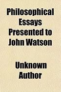 Produktbild: Philosophical Essays Presented to John Watson