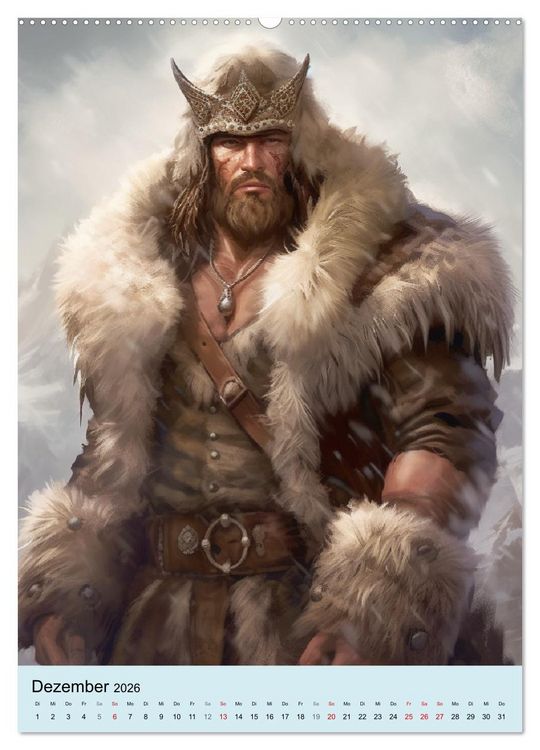 Produktbild: Fantasy Krieger. B&auml;renk&auml;mpfer aus dem Norden (hochwertiger Premium Wandkalender 2026 DIN A2 hoch), Kunstdruck in Hochglanz