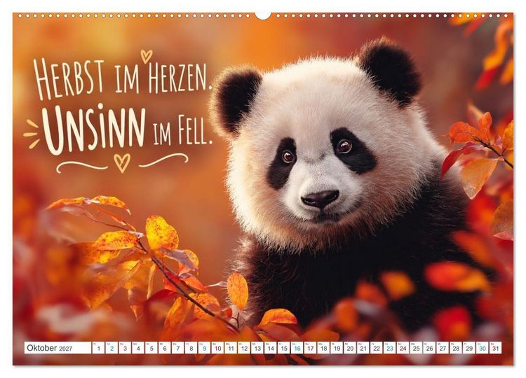 Produktbild: Pandas mit Flausen im Kopf (Wandkalender 2027 DIN A2 quer), CALVENDO Monatskalender
