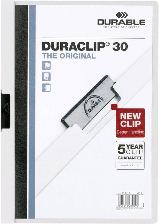 Produktbild: DURABLE Klemmhefter Duraclip&reg; 30, weiss