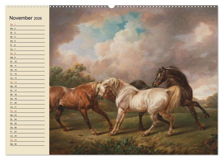 Produktbild: Pferde-&Ouml;lgem&auml;lde. Die Kunst der alten Meister (Wandkalender 2026 DIN A2 quer), CALVENDO Monatskalender