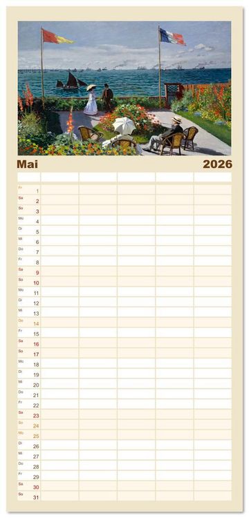 Produktbild: Familienplaner 2026 - Typisch Monet mit 5 Spalten (Wandkalender, 21 x 45 cm) CALVENDO
