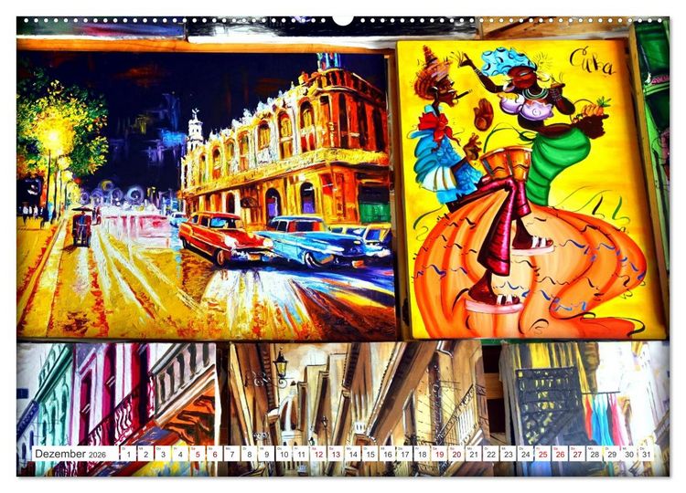 Produktbild: Kuba Kunst - Maler in Havanna (Wandkalender 2026 DIN A2 quer), CALVENDO Monatskalender