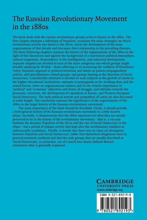 Produktbild: The Russian Revolutionary Movement in the 1880s