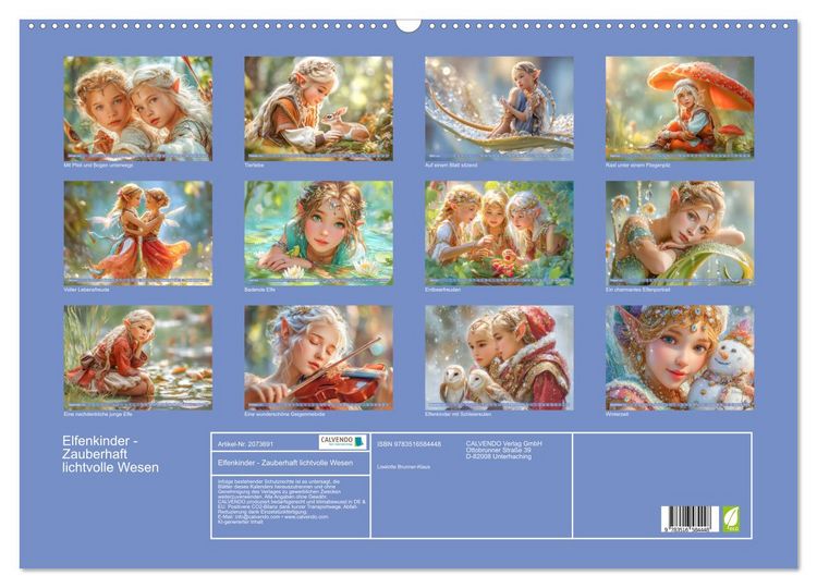 Produktbild: Elfenkinder - Zauberhaft lichtvolle Wesen (Wandkalender 2026 DIN A2 quer), CALVENDO Monatskalender