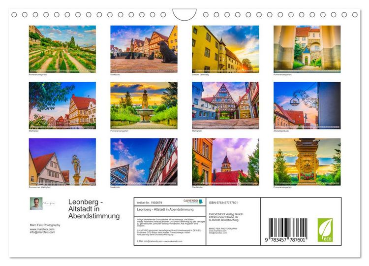 Produktbild: Leonberg - Altstadt in Abendstimmung (Wandkalender 2026 DIN A4 quer), CALVENDO Monatskalender