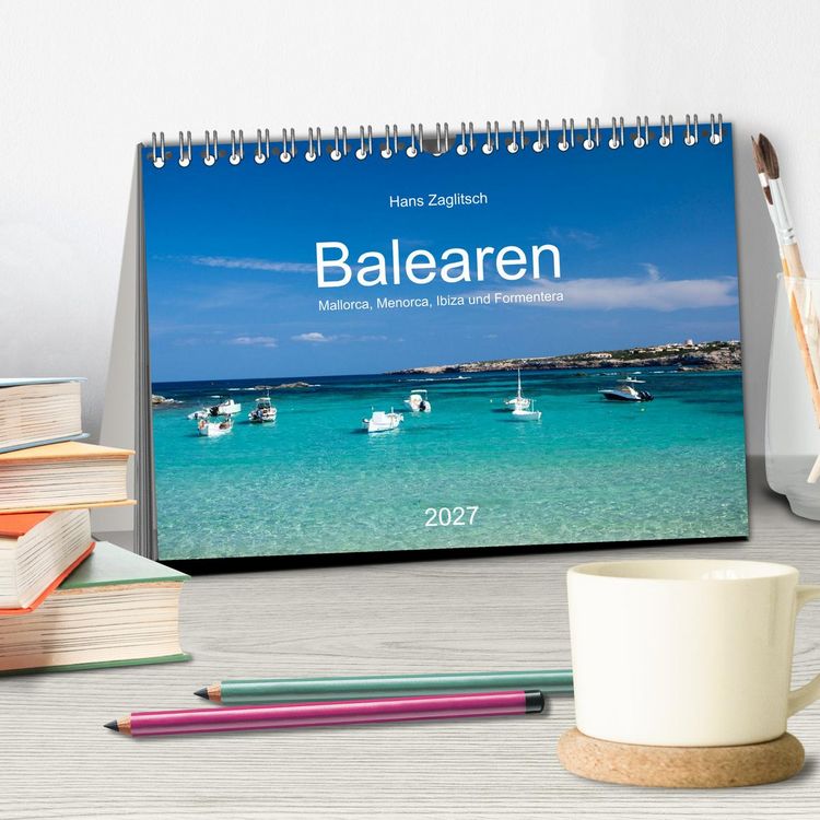 Produktbild: Balearen - Mallorca, Menorca, Ibiza und Formentera (Tischkalender 2027 DIN A5 quer), CALVENDO Monatskalender