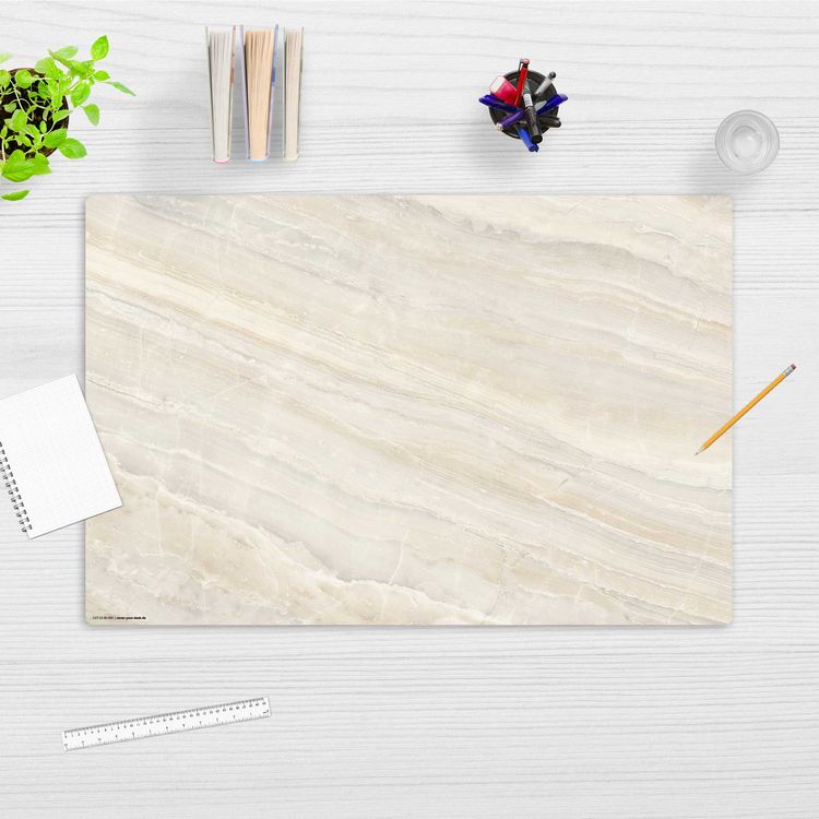 Produktbild: Cover-your-desk Schreibtischunterlage f&uuml;r Kinder Marmorplatte mit sch&ouml;ner beiger Maserung, aus hochwertigem Vinyl , 60 x 40 cm