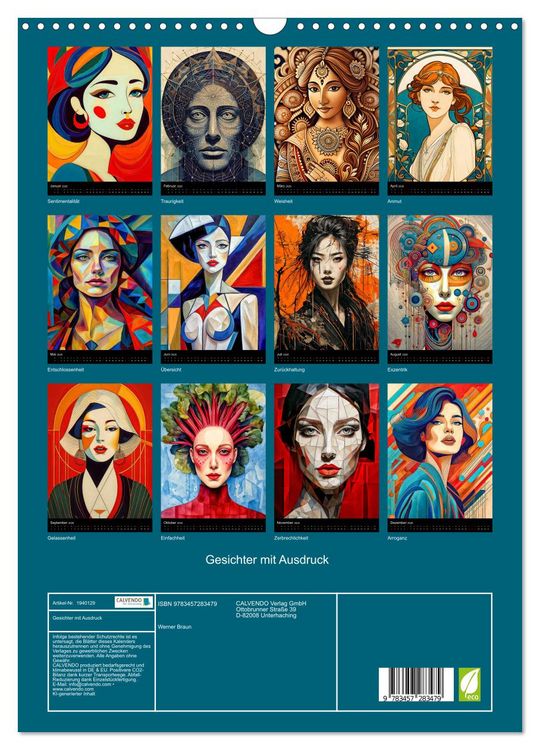 Produktbild: Gesichter mit Ausdruck (Wandkalender 2026 DIN A3 hoch), CALVENDO Monatskalender