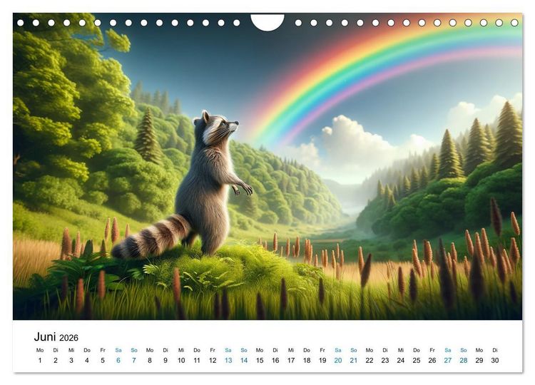 Produktbild: Lustige Waschb&auml;ren (Wandkalender 2026 DIN A4 quer), CALVENDO Monatskalender