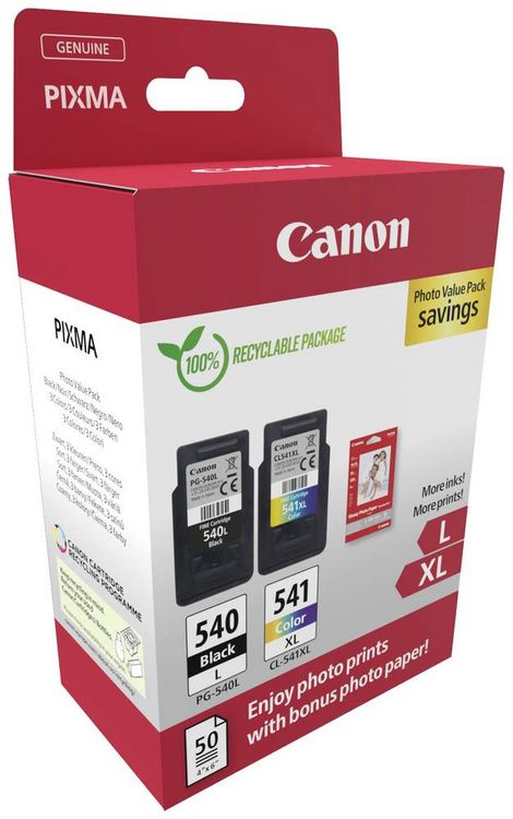 Produktbild: Canon Druckerpatrone PG540L/CL541XL Photo Value Pack Original Kombi-Pack Schwarz, Cyan, Magenta, Gelb 5224B012