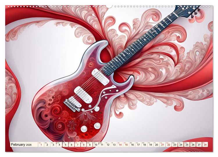 Produktbild: Guitars Fractal Art (Wall Calendar 2026 DIN A2 landscape), CALVENDO 12 Month Wall Calendar