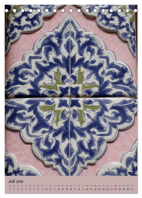 Produktbild: Portugiesischer Fliesen - Azulejos f&uuml;r Fliesenleger, Kunst- und Portugal-Liebhaber (Tischkalender 2026 DIN A5 hoch), CALVENDO Monatskalender