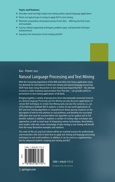 Produktbild: Natural Language Processing and Text Mining