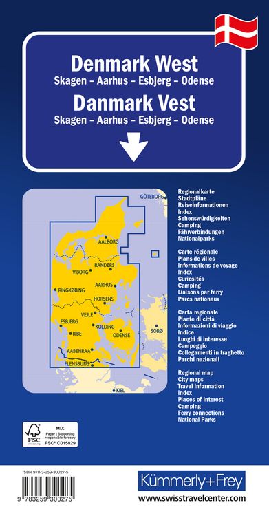 Produktbild: K&uuml;mmerly+Frey Regional-Strassenkarte D&auml;nemark West 1:200.000