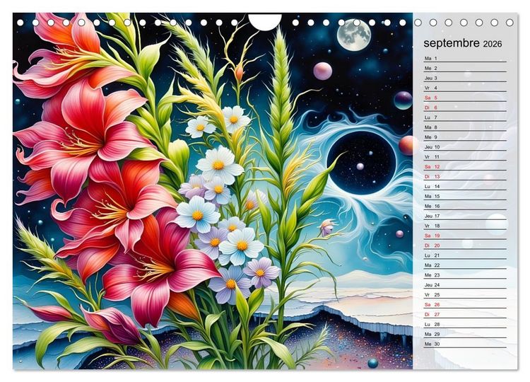 Produktbild: Fleurs de la nuit (Calendrier mural 2026 DIN A4 vertical), CALVENDO calendrier mensuel
