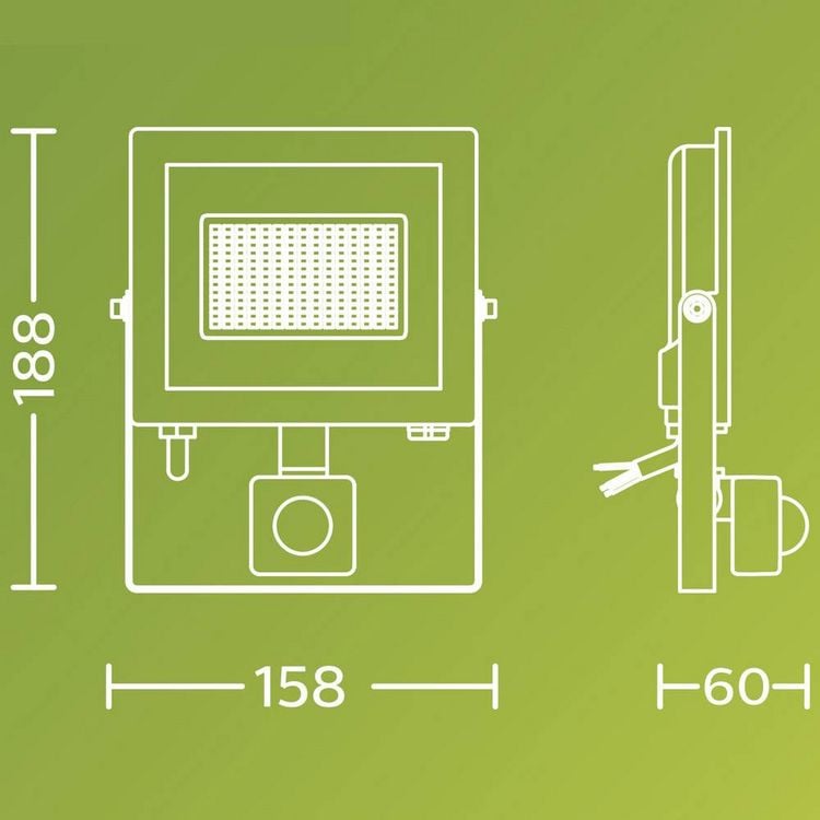 Produktbild: Philips LED Lois 929004643301 LED-Au&szlig;enstrahler mit Bewegungsmelder 14 W Leuchtfarben: Kaltwei&szlig;