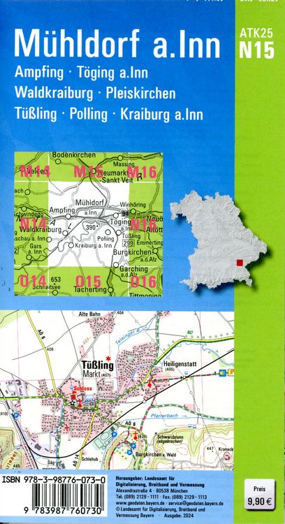 Produktbild: ATK25-N15 M&uuml;hldorf a.Inn (Amtliche Topographische Karte 1:25000)
