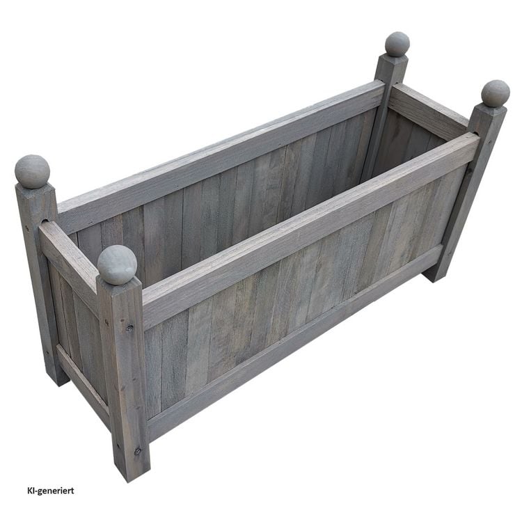 Produktbild: HTI-Living Holz-Pflanzkasten in Grau Blumenk&uuml;bel f&uuml;r Garten, Terrasse und Balkon
