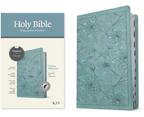 Produktbild: KJV Thinline Reference Bible, Filament Enabled (Leatherlike, Floral Leaf Teal, Indexed, Red Letter)