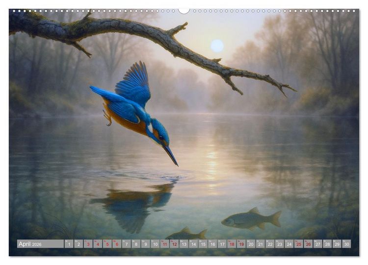 Produktbild: Eisvogeltr&auml;ume am Wasser (hochwertiger Premium Wandkalender 2026 DIN A2 quer), Kunstdruck in Hochglanz