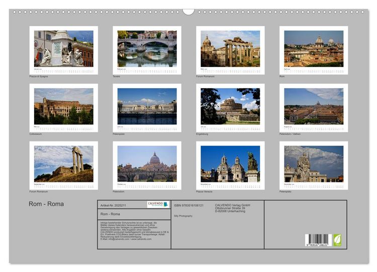 Produktbild: Rom - Roma (Wandkalender 2026 DIN A2 quer), CALVENDO Monatskalender