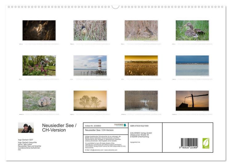 Produktbild: Neusiedler See / CH-Version (hochwertiger Premium Wandkalender 2026 DIN A2 quer), Kunstdruck in Hochglanz