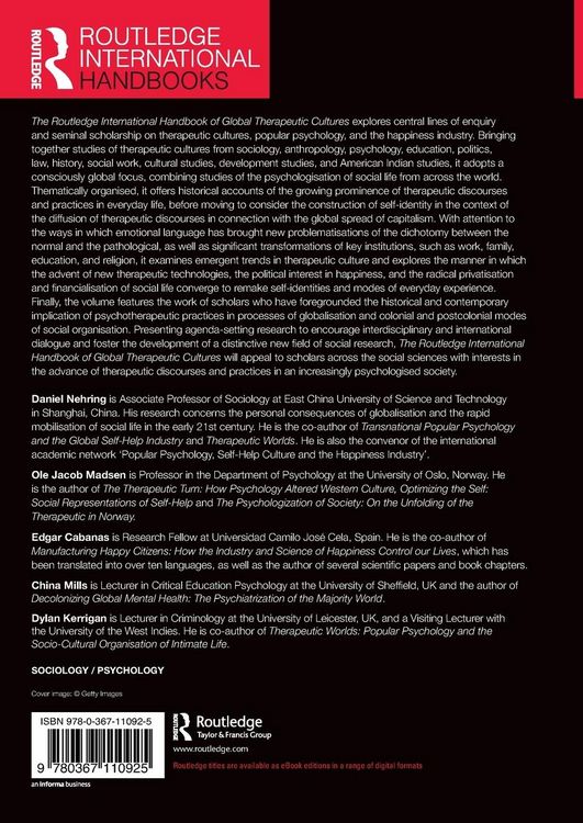 Produktbild: The Routledge International Handbook of Global Therapeutic Cultures