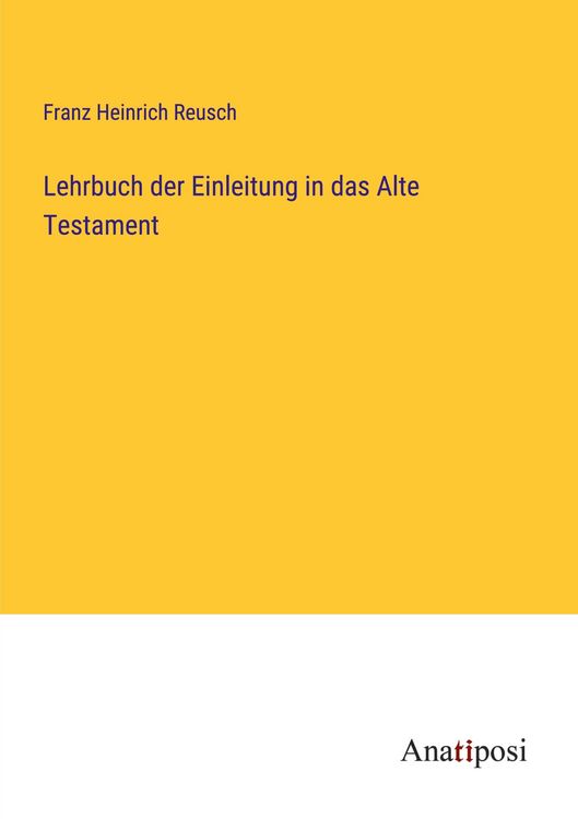Produktbild: Lehrbuch der Einleitung in das Alte Testament