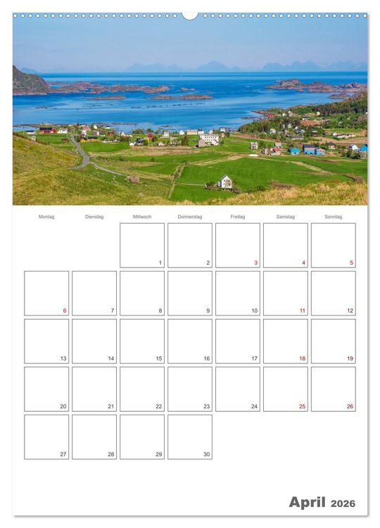 Produktbild: Norwegen - Reiseplaner (hochwertiger Premium Wandkalender 2026 DIN A2 hoch), Kunstdruck in Hochglanz