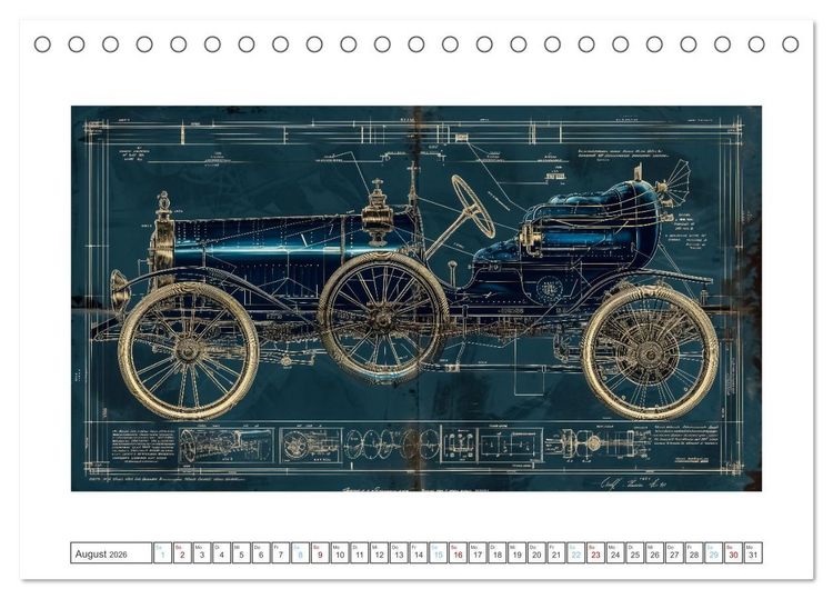 Produktbild: Fantastische Oldtimer (Tischkalender 2026 DIN A5 quer), CALVENDO Monatskalender
