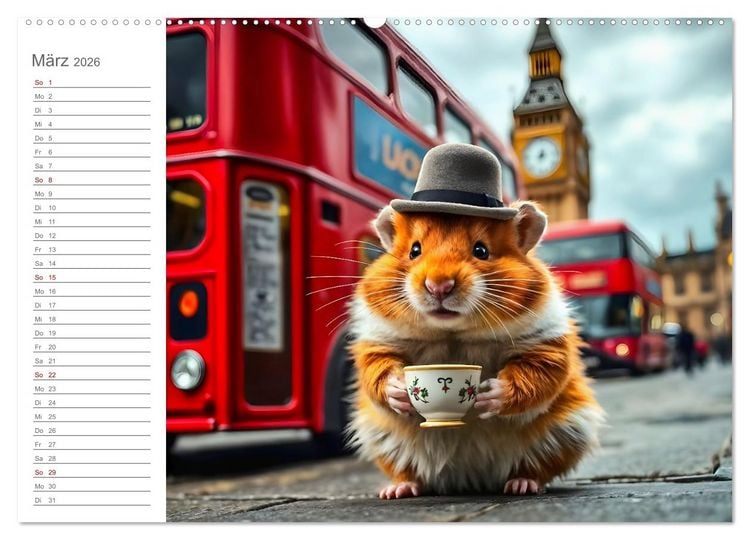 Produktbild: Nagertrip - Ein kleiner Hamster entdeckt die gro&szlig;e Welt (Wandkalender 2026 DIN A2 quer), CALVENDO Monatskalender