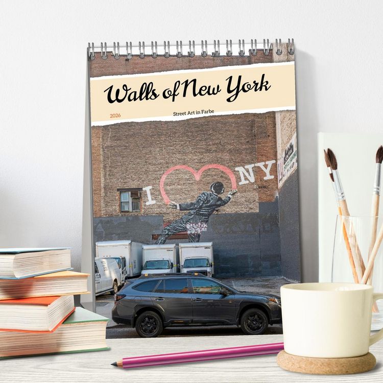 Produktbild: Walls of New York &ndash; Street Art in Farbe (Tischkalender 2026 DIN A5 hoch), CALVENDO Monatskalender