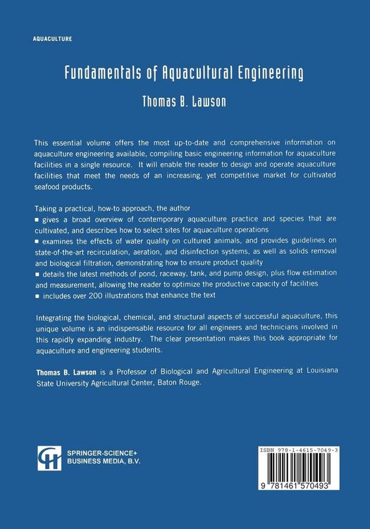 Produktbild: Fundamentals of Aquacultural Engineering