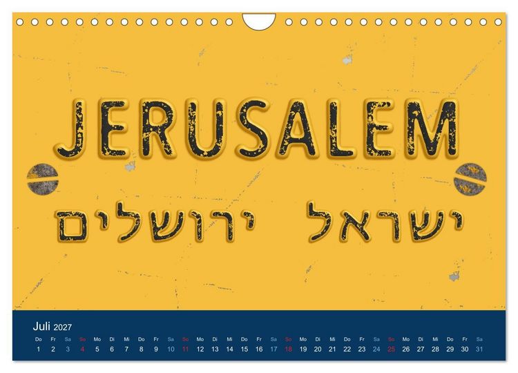 Produktbild: Geliebtes Jerusalem (Wandkalender 2027 DIN A4 quer), CALVENDO Monatskalender