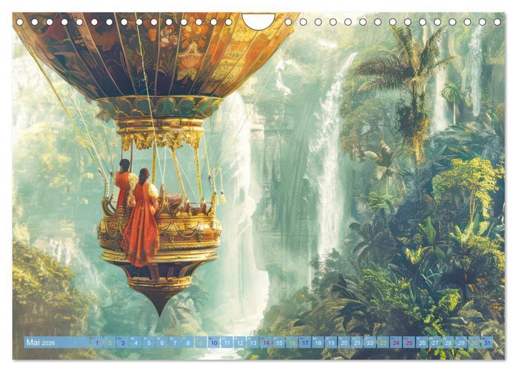 Produktbild: Ballonfahrt - Fantasie Stil (Wandkalender 2026 DIN A4 quer), CALVENDO Monatskalender