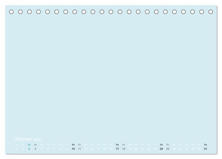 Produktbild: Bastelkalender - hell Blau (Tischkalender 2026 DIN A5 quer), CALVENDO Monatskalender