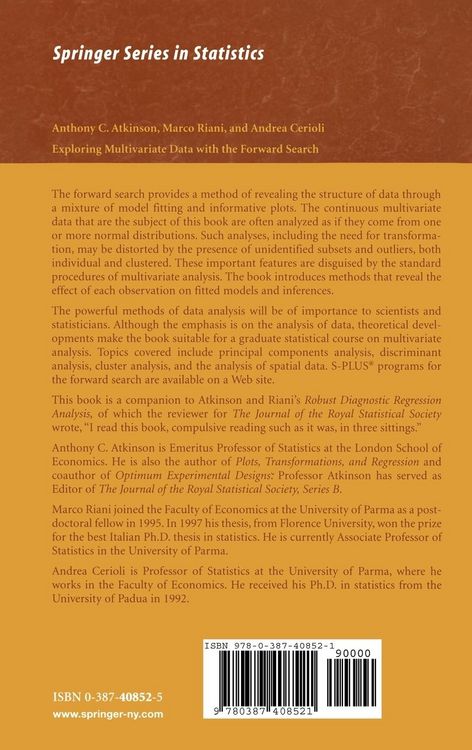 Produktbild: Exploring Multivariate Data with the Forward Search