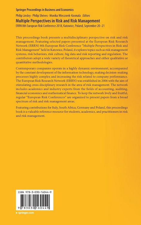Produktbild: Multiple Perspectives in Risk and Risk Management